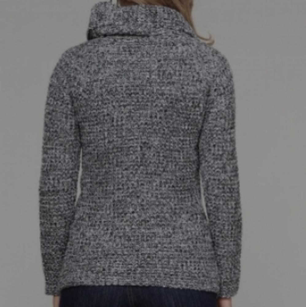 Heather Gray Buttoned Wrap Turtleneck Sweater - Picture 2 of 8